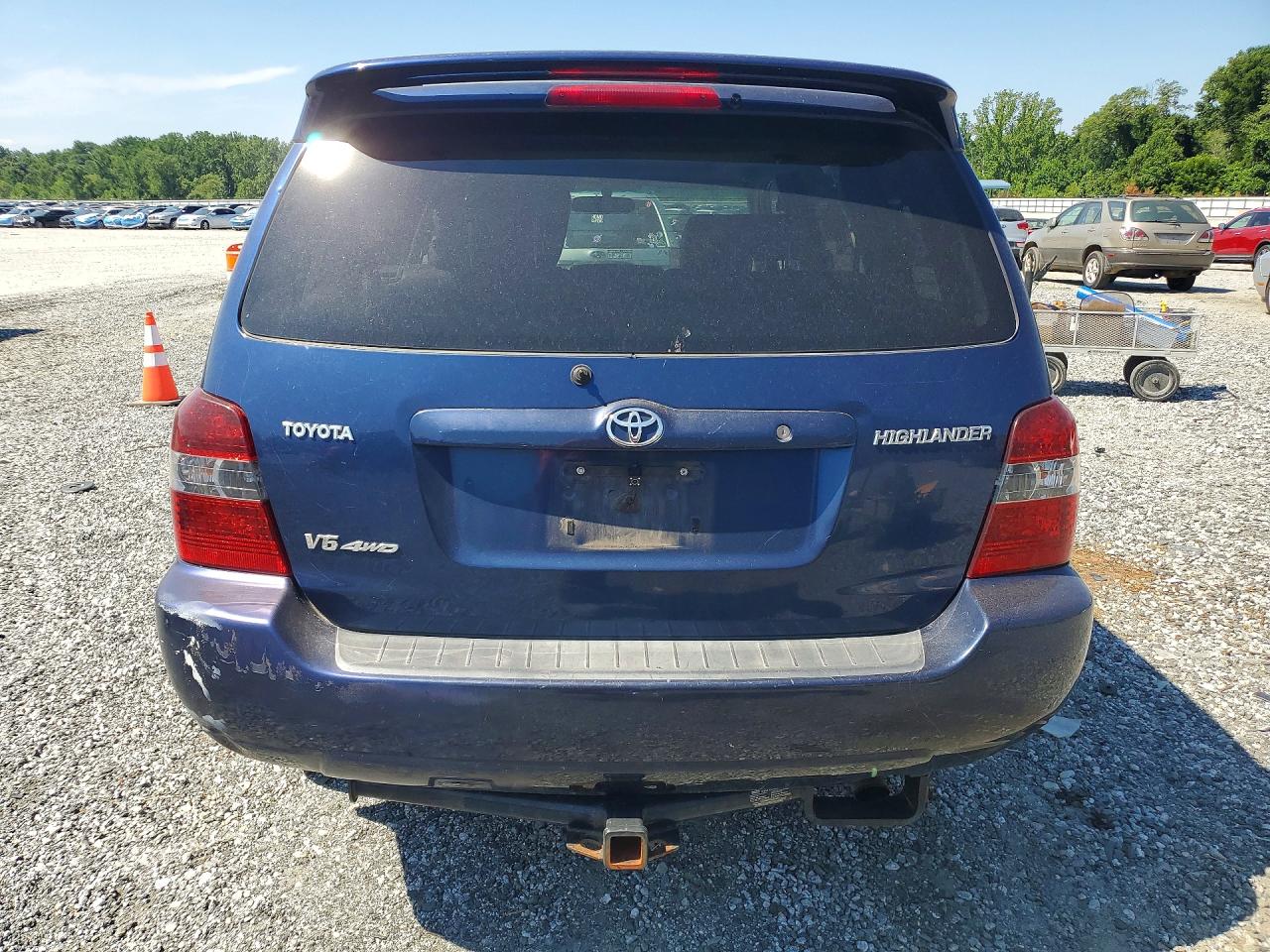 2007 Toyota Highlander Base Blue vin: JTEEP21A570216338