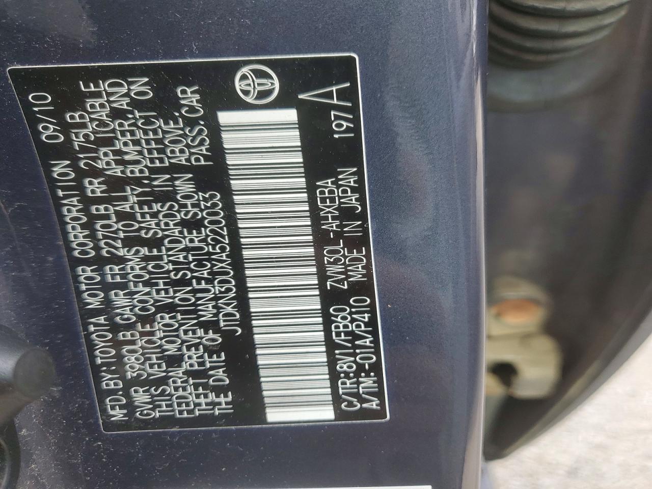 2010 Toyota Prius Iii Gray vin: JTDKN3DUXA5220033