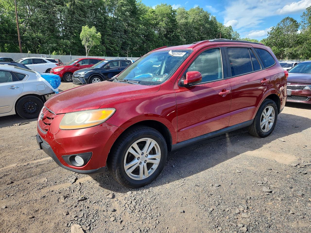 2011 Hyundai Santa Fe Se Red vin: 5XYZHDAG3BG003815
