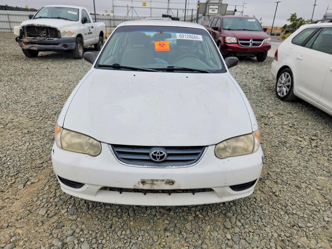2001 Toyota Corolla Ce White vin: 1NXBR12E01Z474906