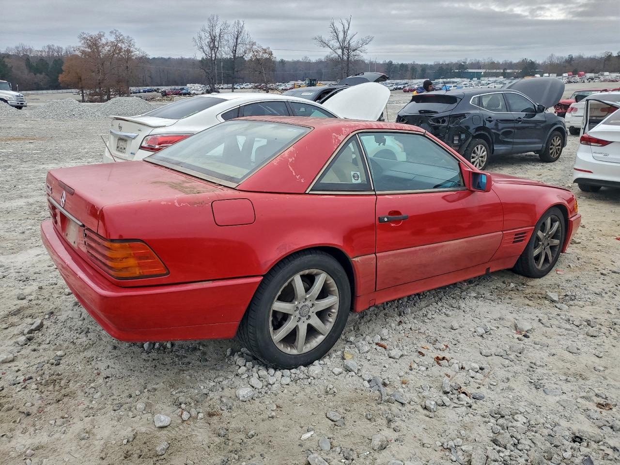 1991 Mercedes-benz 300 Sl Red vin: WDBFA61E9MF019572