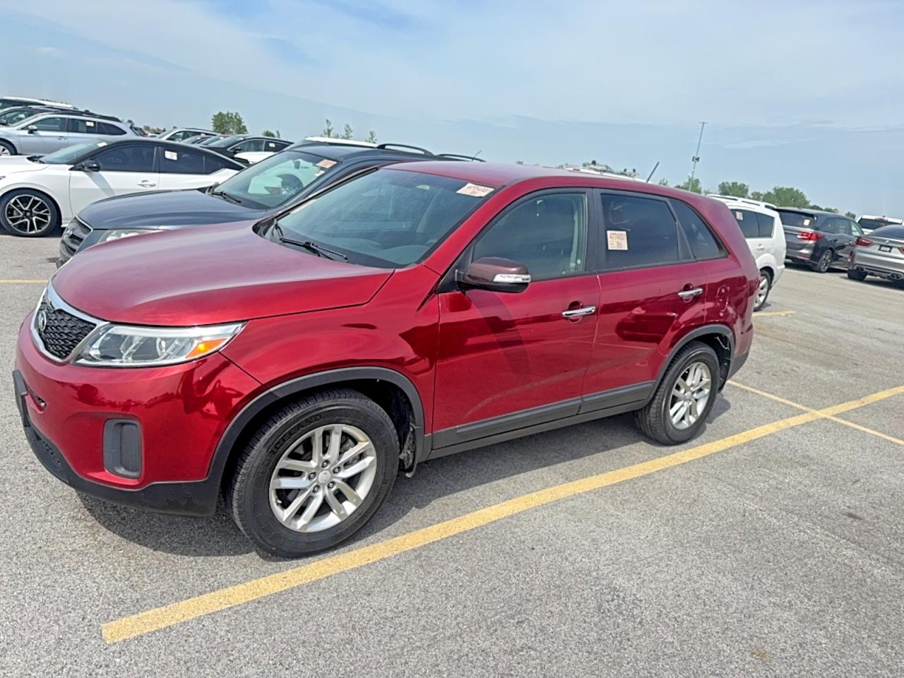 2014 Kia Sorento Lx Red vin: 5XYKT3A68EG514040