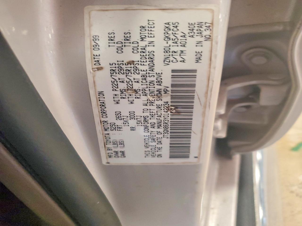 2000 Toyota 4runner Sr5 Серебряный vin: JT3GN86R3Y0142234