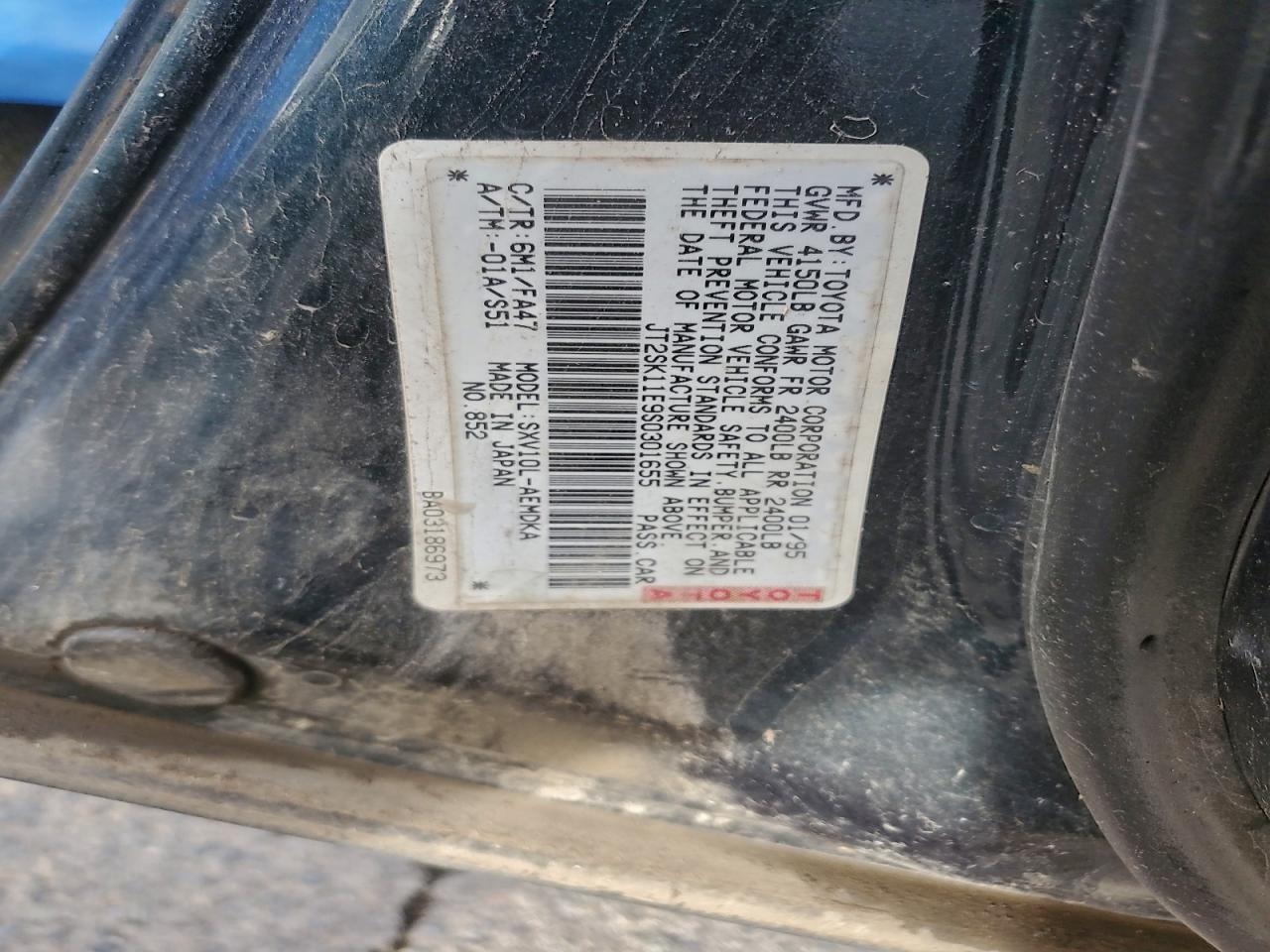 1995 Toyota Camry Dx Зеленый vin: JT2SK11E9S0301655
