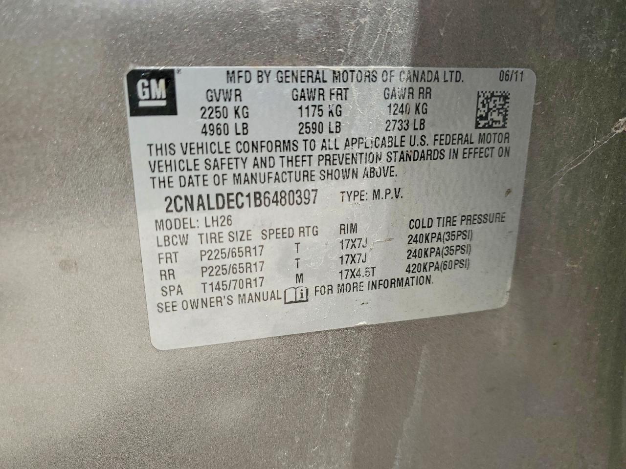 2011 Chevrolet Equinox Lt Silver vin: 2CNALDEC1B6480397