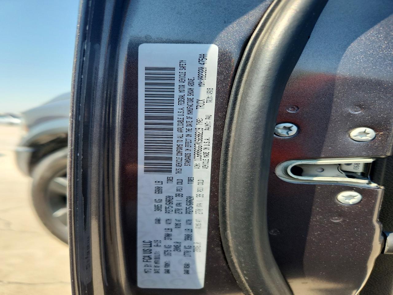 2019 Ram 1500 Classic Slt Gray vin: 1C6RR6GG7KS698219
