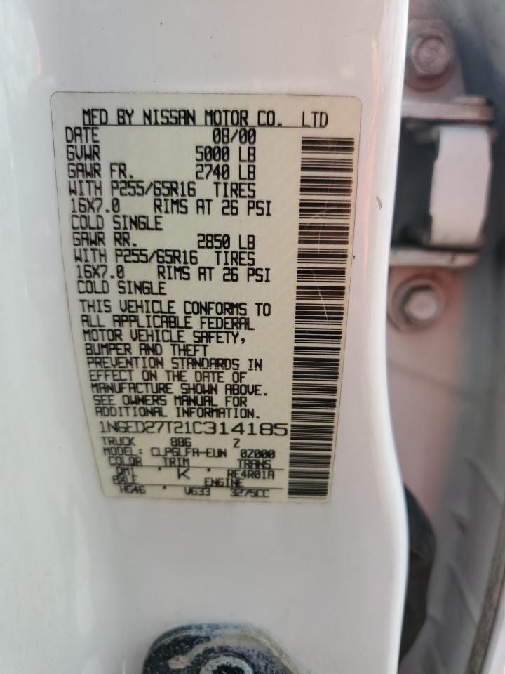 2001 Nissan Frontier Xe Белый vin: 1N6ED27T21C314185