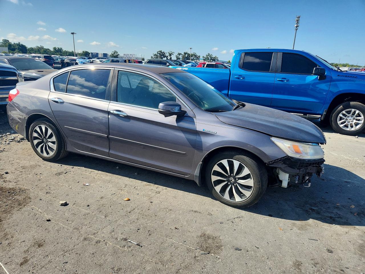 2014 Honda Accord Touring Hybrid Gray vin: 1HGCR6F71EA006984