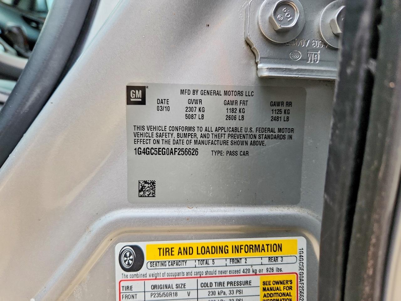2010 Buick Lacrosse Cxl Silver vin: 1G4GC5EG0AF256626