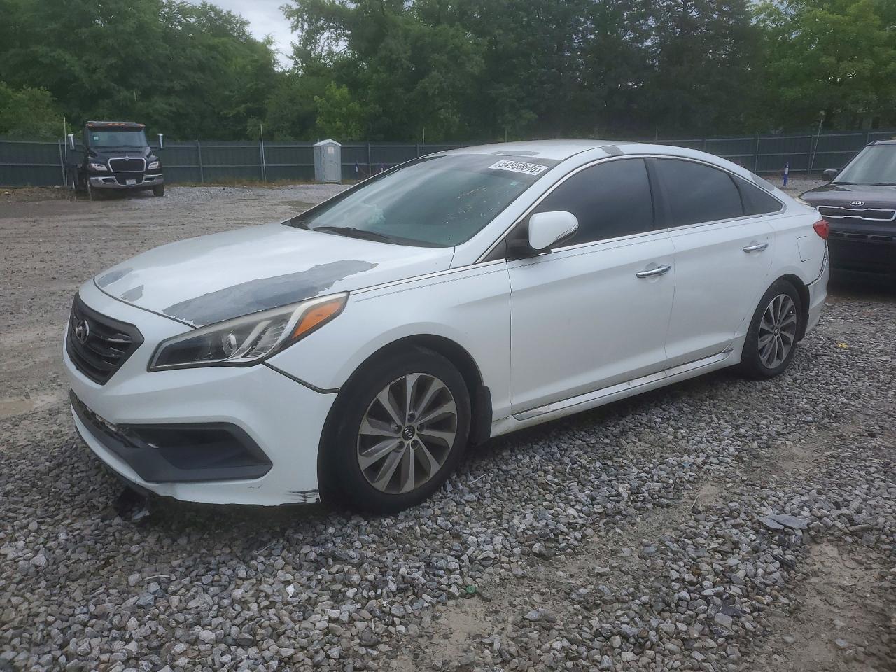 2015 Hyundai Sonata Sport Белый vin: 5NPE34AF0FH103969