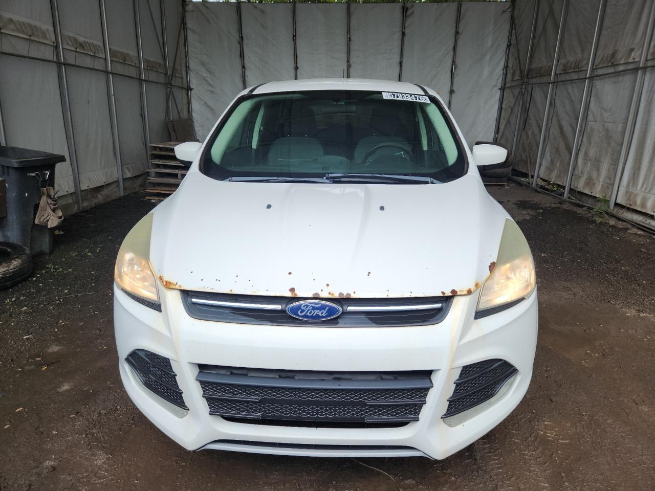 2015 Ford Escape Se White vin: 1FMCU9GX2FUB51539 Damage: Hood, Corrosion, > 12 Inches