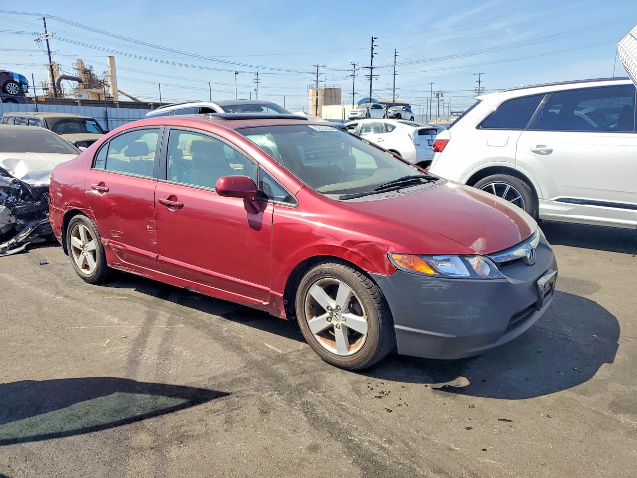 2007 Honda Civic Ex Maroon vin: 1HGFA16867L018328
