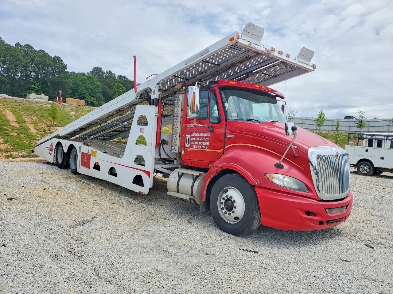 2012 International Prostar - Car Hauler Truck  67500 Max Gtw Fitted By Contrell Red vin: 1HSDESJNXCJ560915