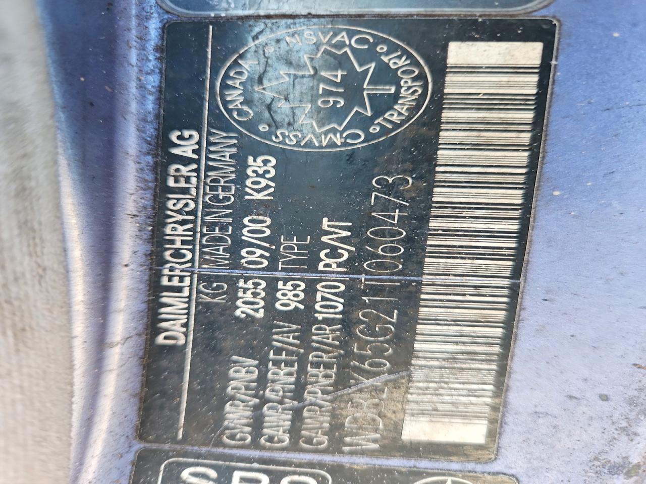 2001 Mercedes-benz Clk 320 Blue vin: WDBLK65G21T060473
