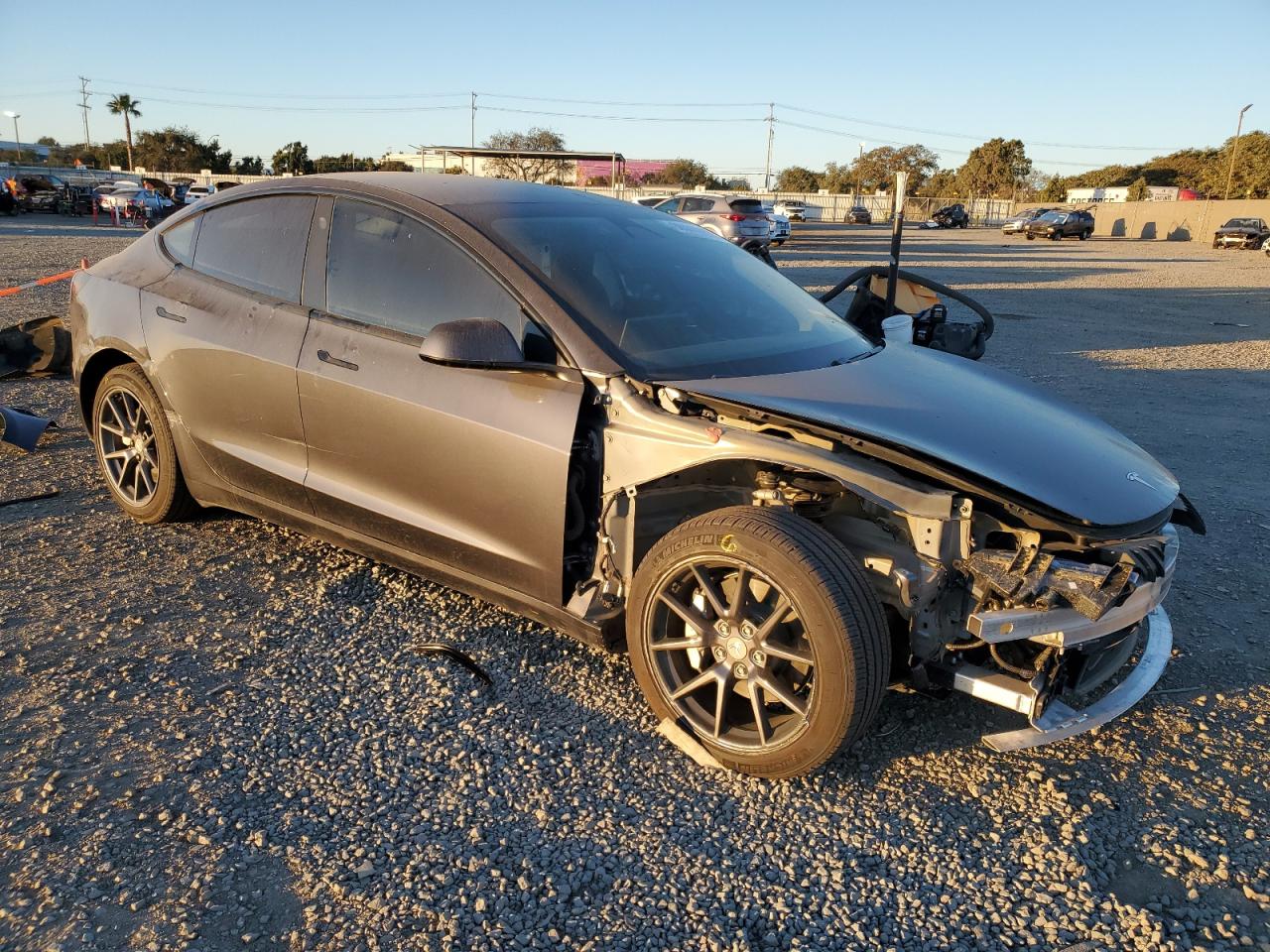 2021 Tesla Model 3 Серый vin: 5YJ3E1EBXMF072619