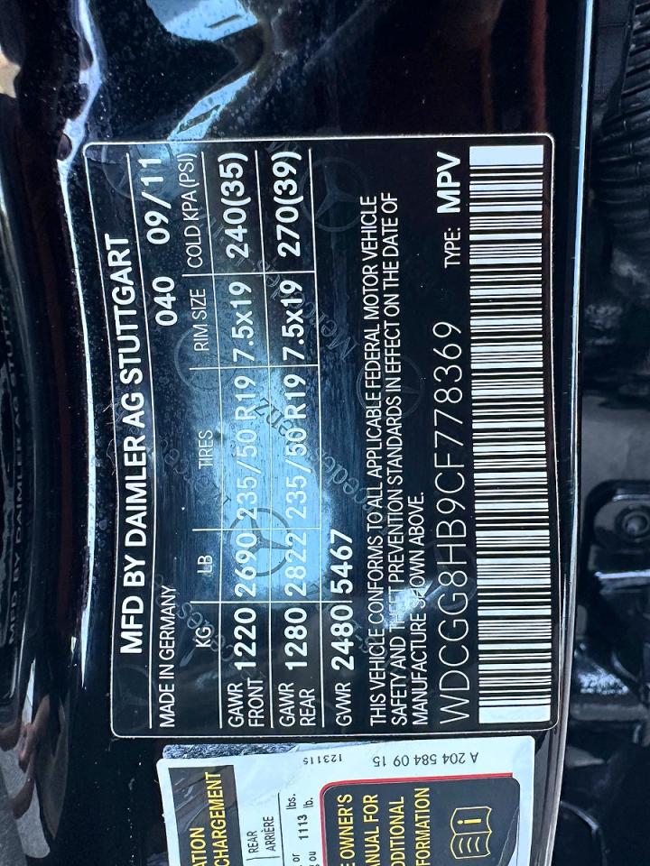 2012 Mercedes-benz Glk 350 4matic Black vin: WDCGG8HB9CF778369