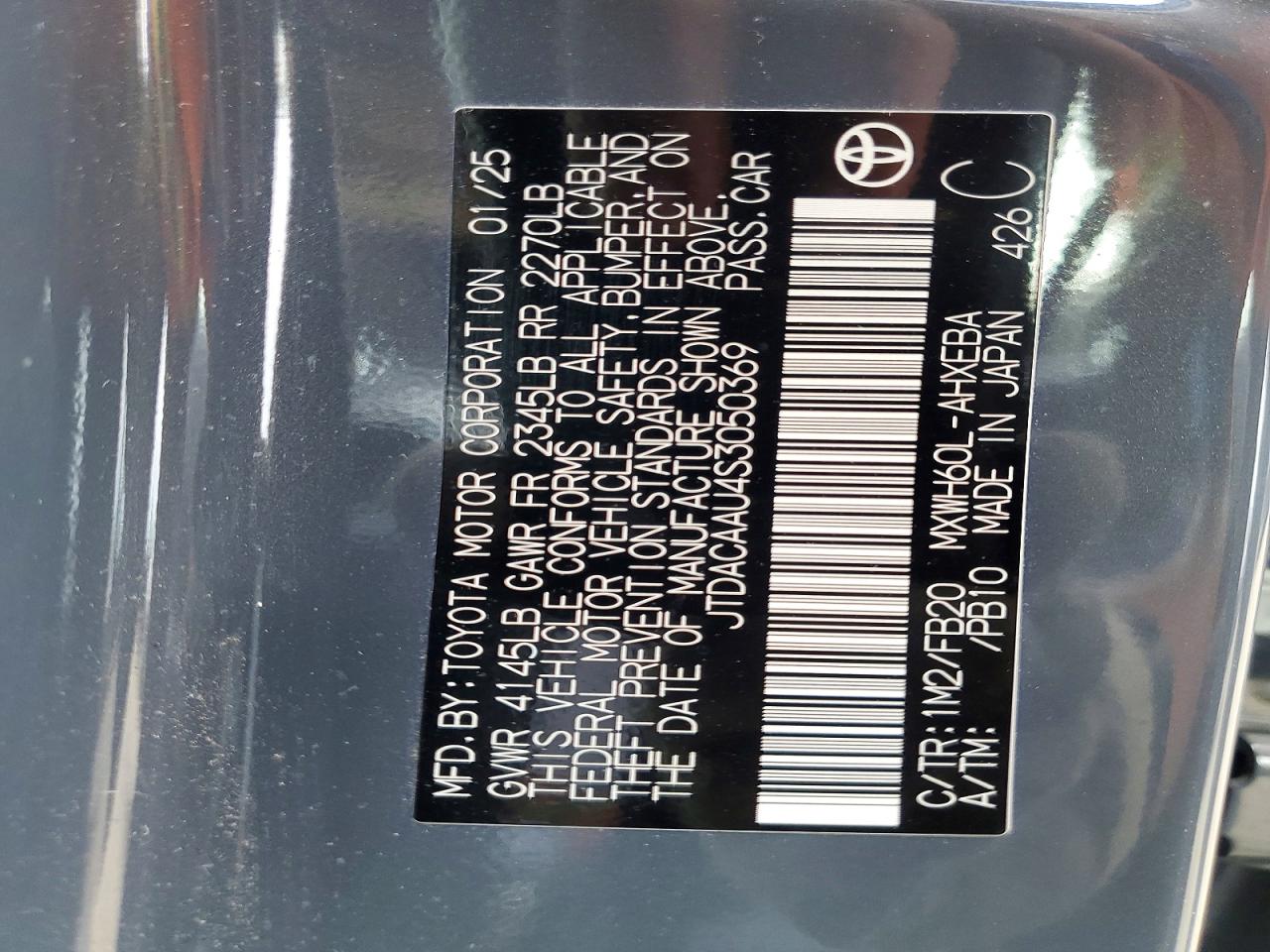 2025 Toyota Prius Le Gray vin: JTDACAAU4S3050369