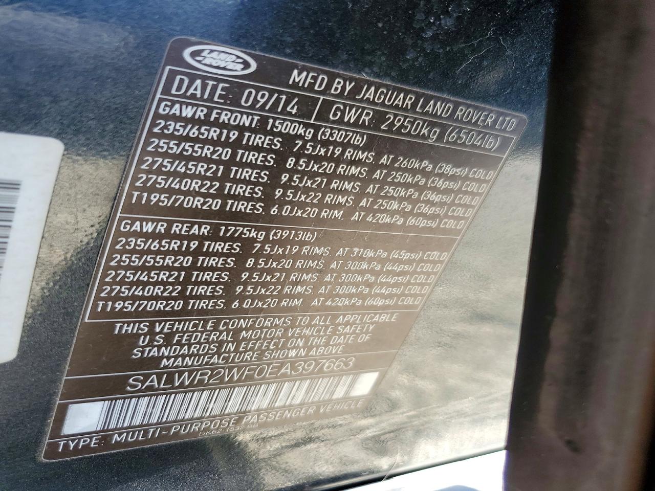 2014 Land Rover Range Rover Sport Hse Charcoal vin: SALWR2WF0EA397663