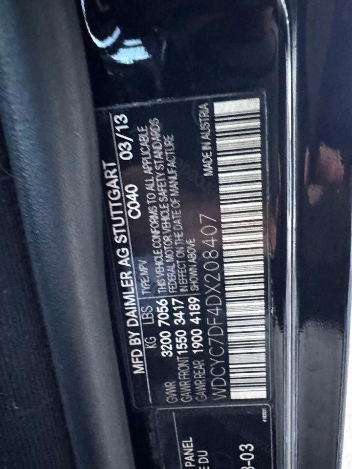 2013 Mercedes-benz G 63 Amg Черный vin: WDCYC7DF4DX208407