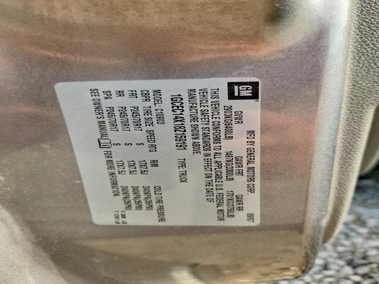 2008 Chevrolet Silverado C1500 Gray vin: 1GCEC14X18Z159191