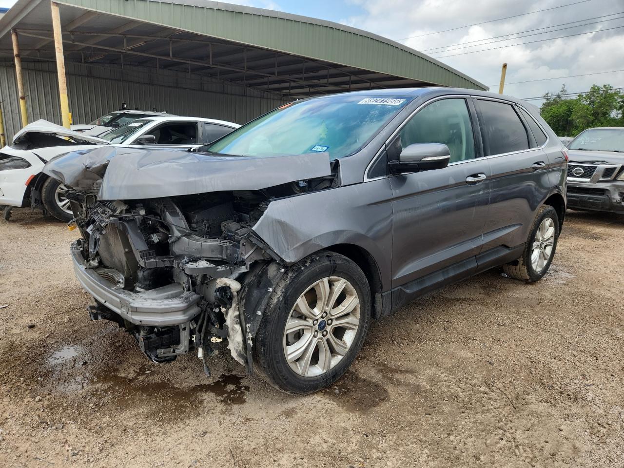 2022 Ford Edge Titanium Gray vin: 2FMPK4K93NBA32891 Damage: Left Front Fender, Dent(S) W/ Paint Dmg, > 12 Inches