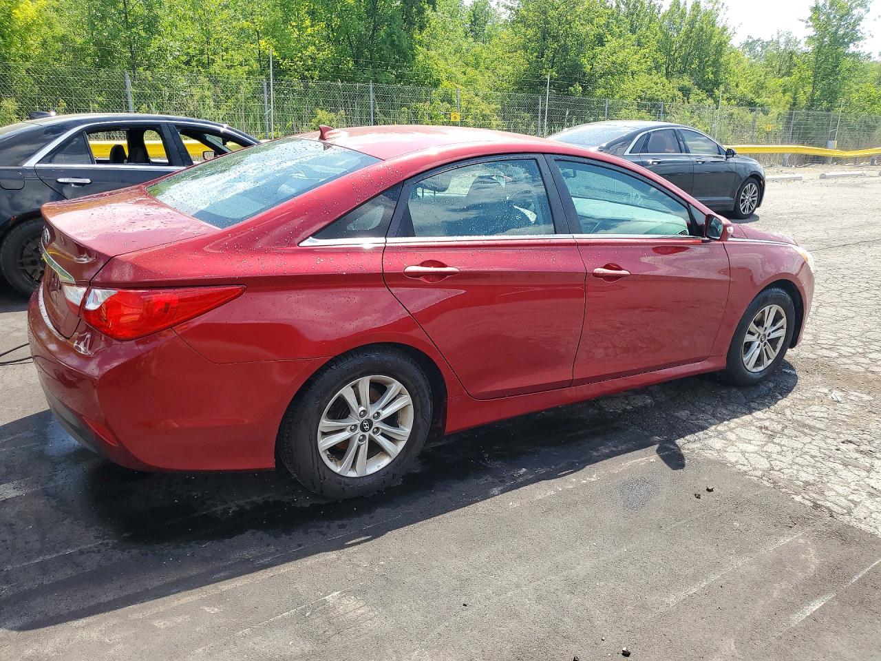 2014 Hyundai Sonata Gls Red vin: 5NPEB4ACXEH888203