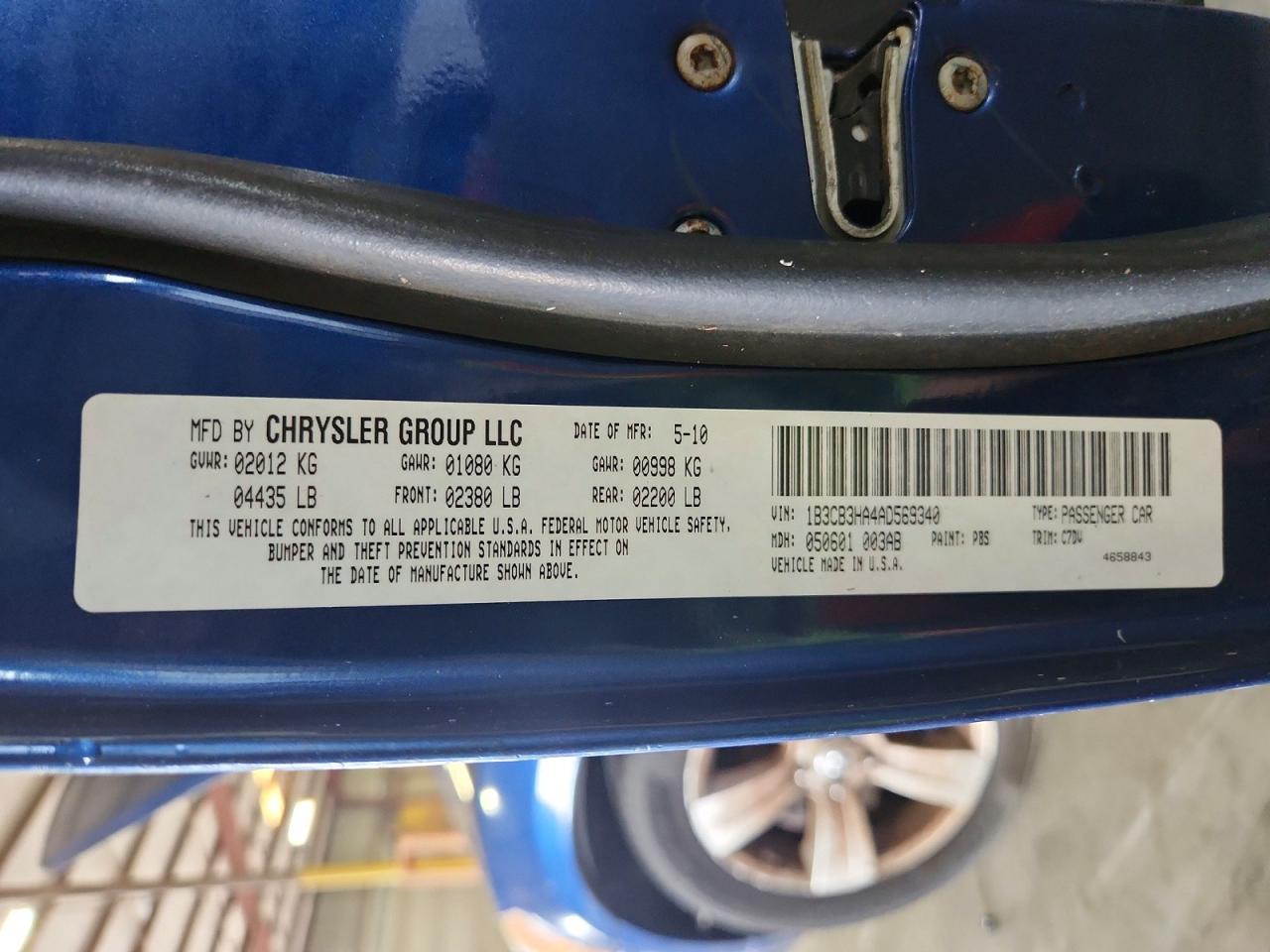 2010 Dodge Caliber Mainstreet Blue vin: 1B3CB3HA4AD569340