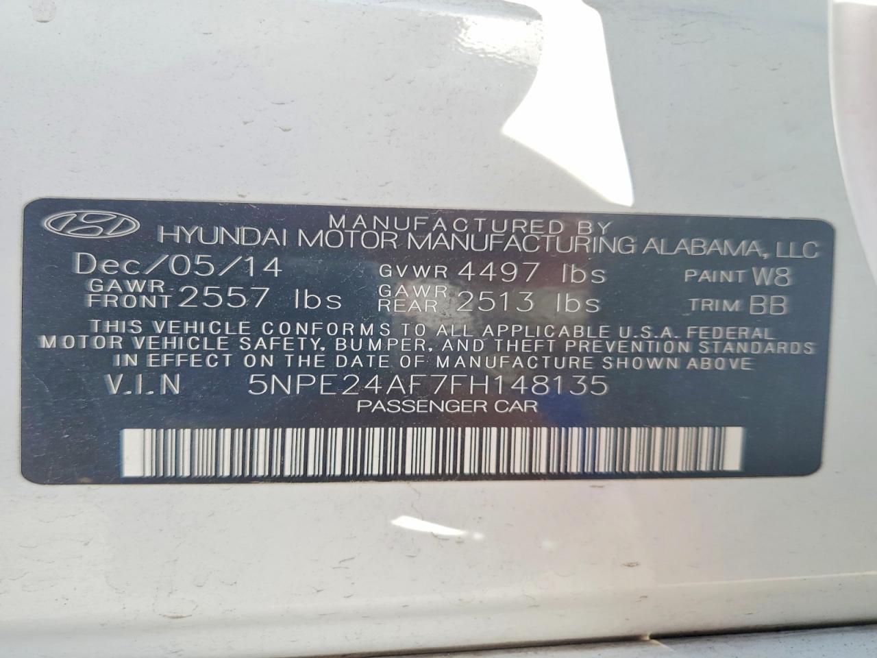 2015 Hyundai Sonata Se Белый vin: 5NPE24AF7FH148135