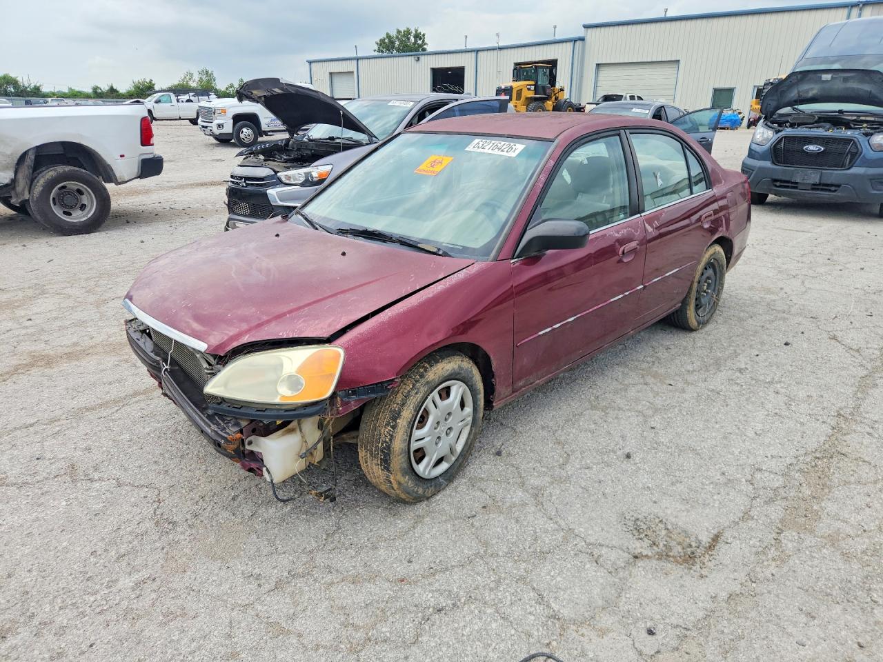 2002 Honda Civic Lx Темно-бордовый vin: 2HGES16672H520794