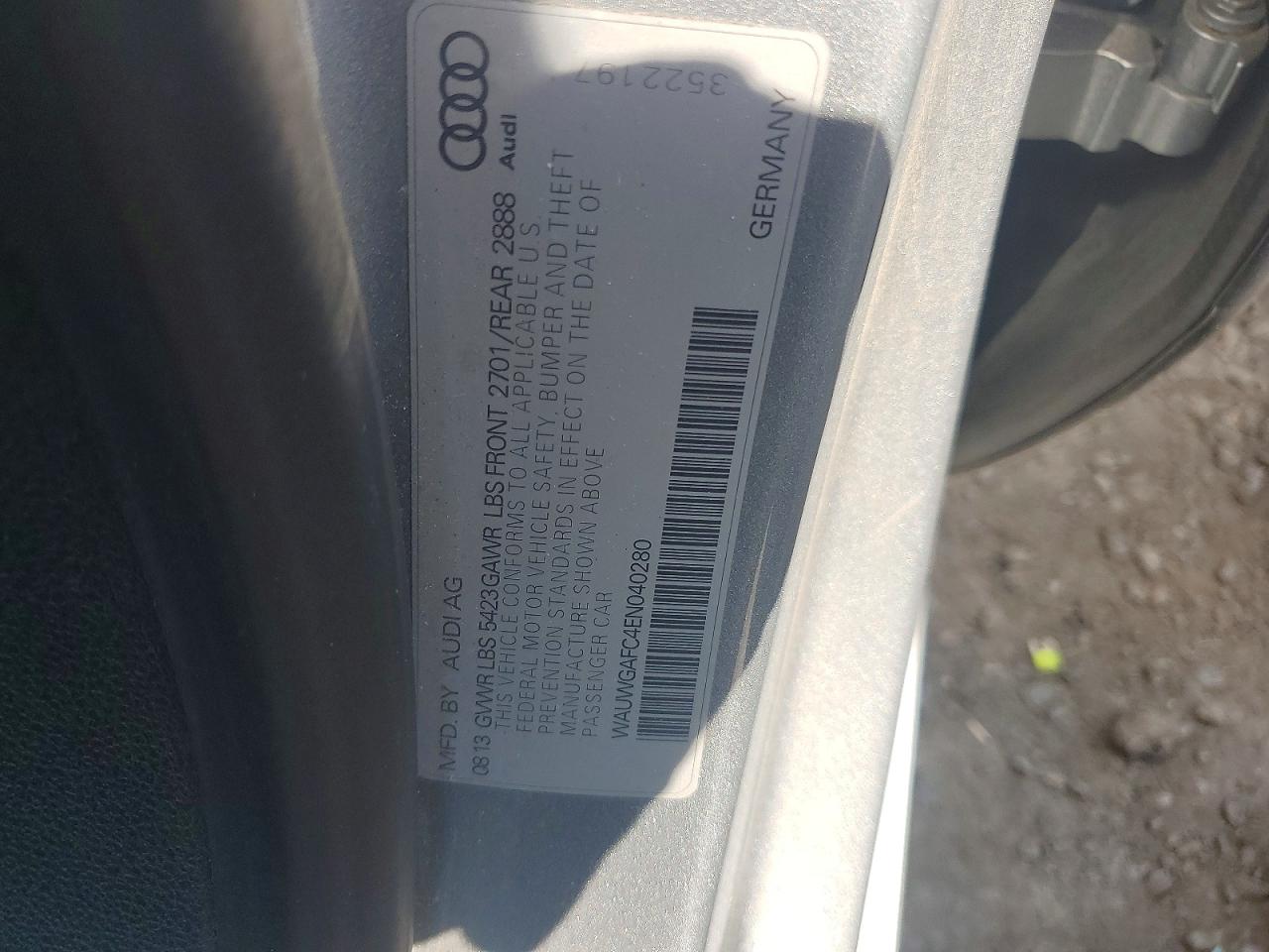 2014 Audi A7 Premium Plus Silver vin: WAUWGAFC4EN040280