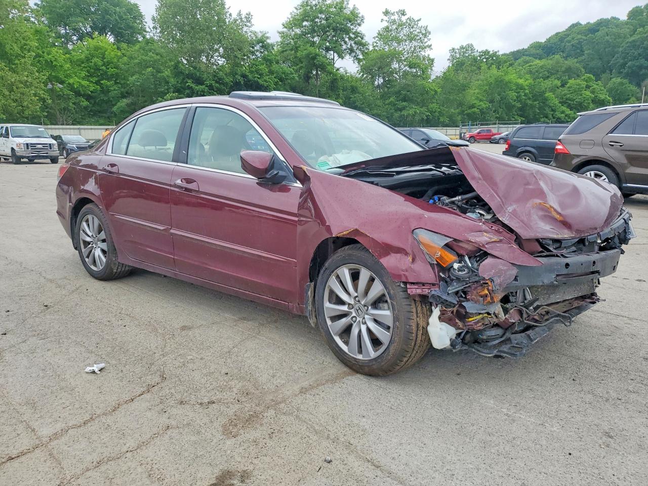 2012 Honda Accord Ex Maroon vin: 1HGCP2F77CA056574