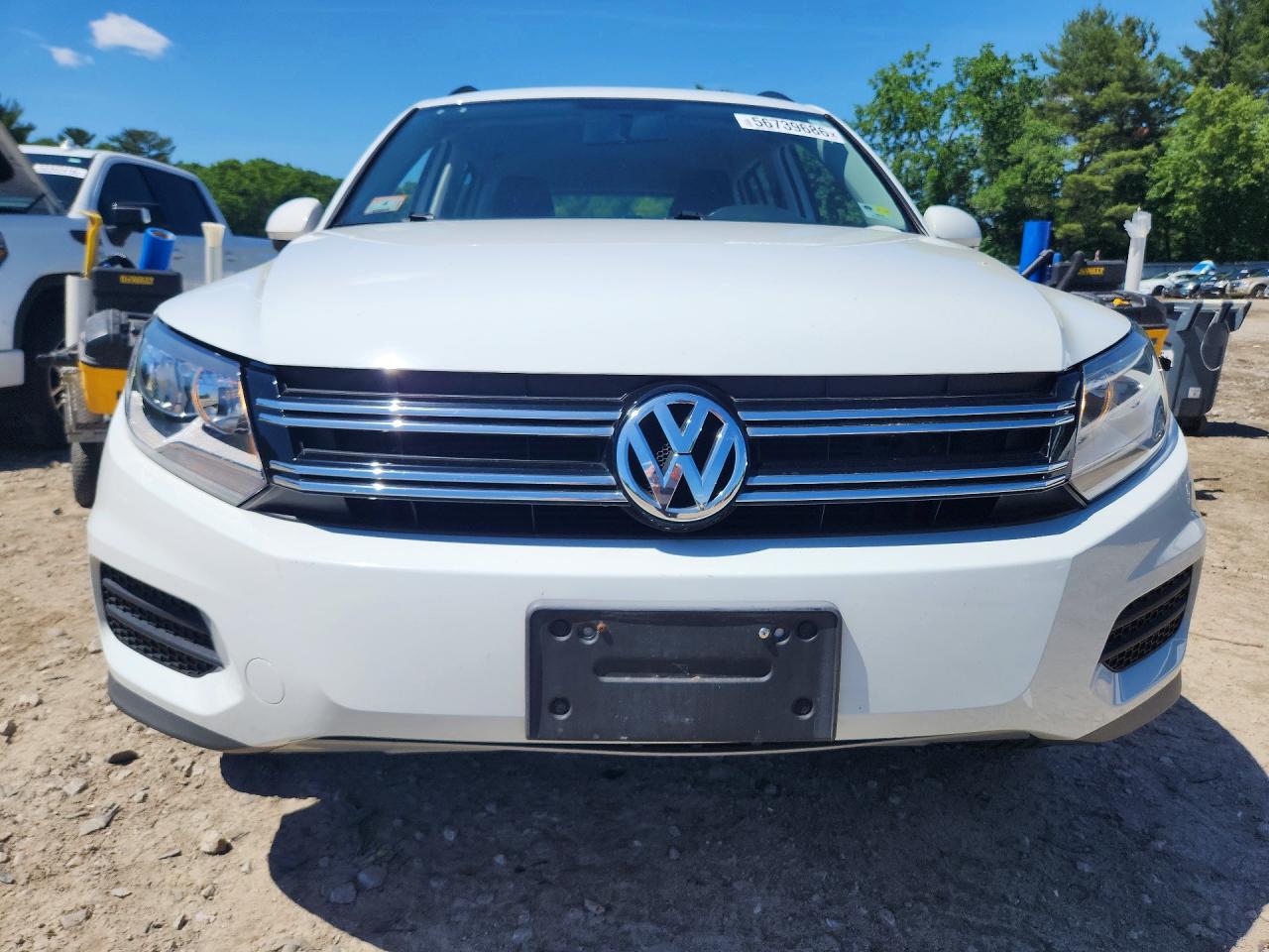 2015 Volkswagen Tiguan S White vin: WVGBV7AX5FW557650
