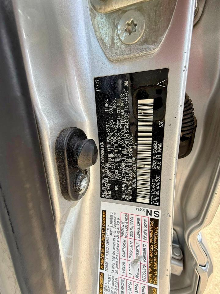 2008 Toyota 4runner Sr5 Silver vin: JTEZU14R58K007791
