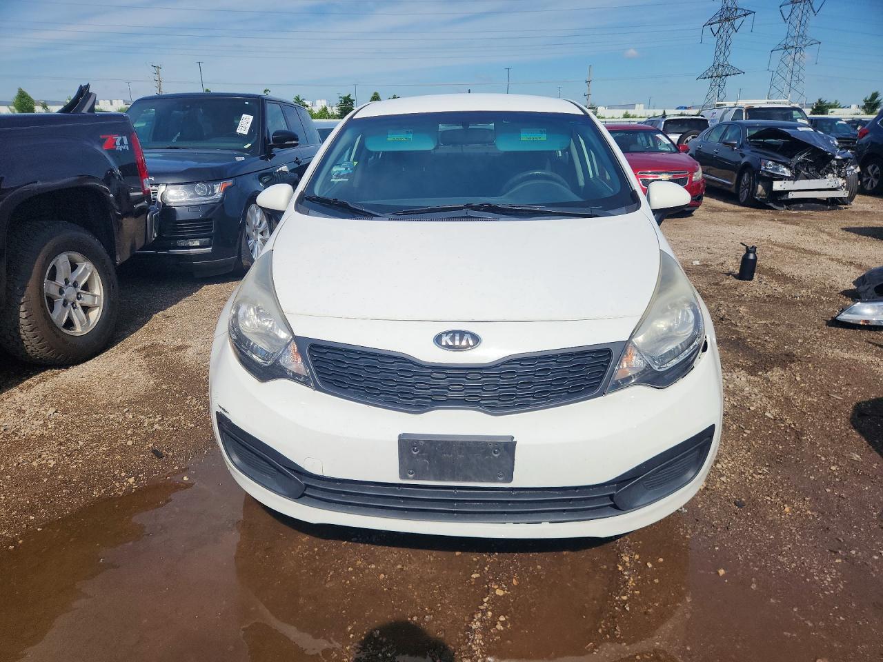2015 Kia Rio Lx White vin: KNADM4A3XF6427050