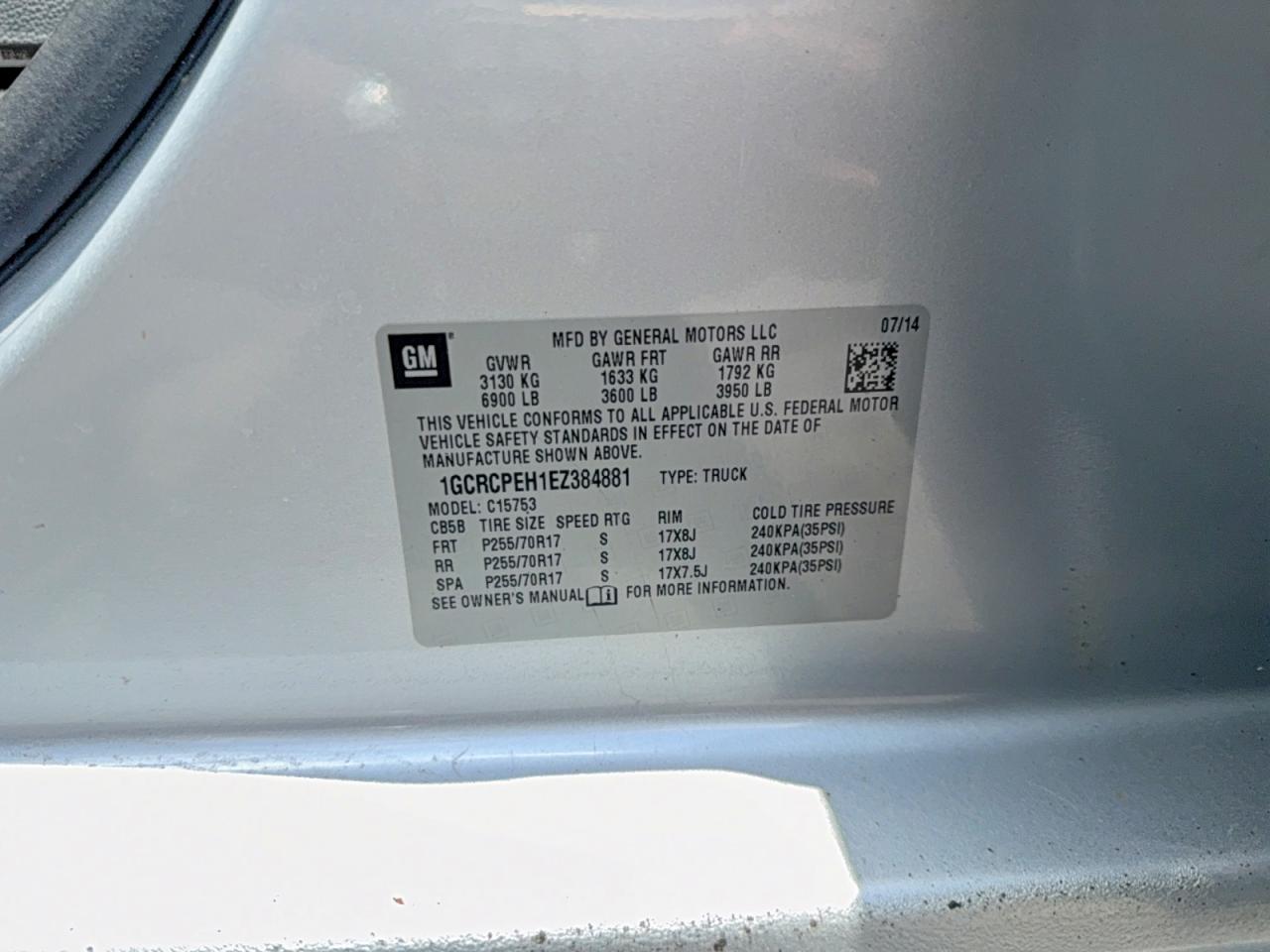 2014 Chevrolet Silverado C1500 Серый vin: 1GCRCPEH1EZ384881
