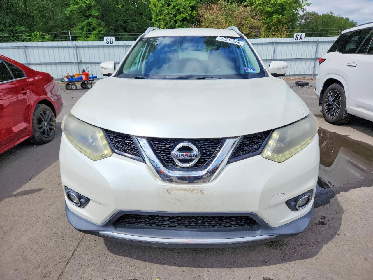 2015 Nissan Rogue Sl White vin: 5N1AT2MVXFC819341