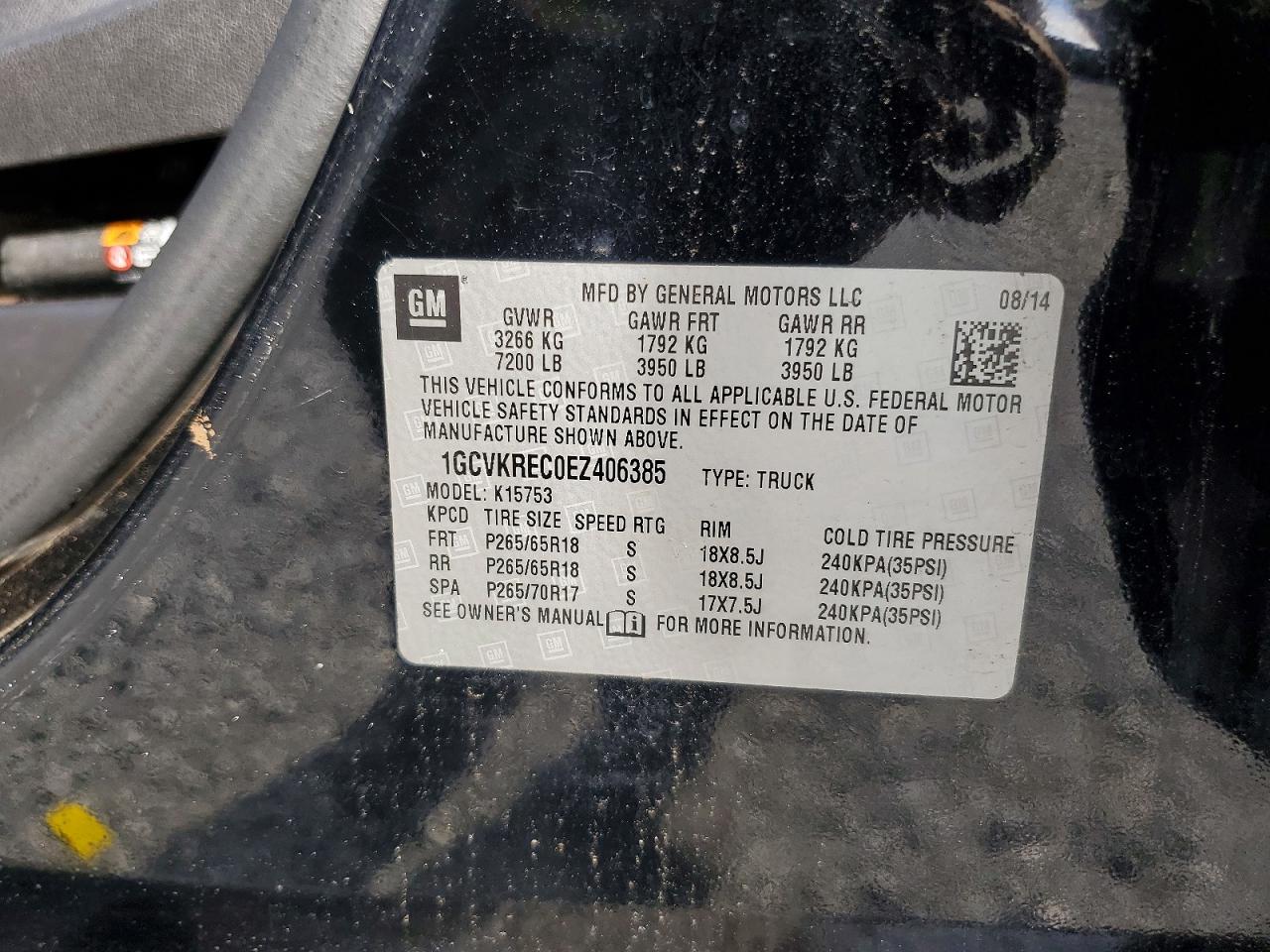 2014 Chevrolet Silverado K1500 Lt Черный vin: 1GCVKREC0EZ406385