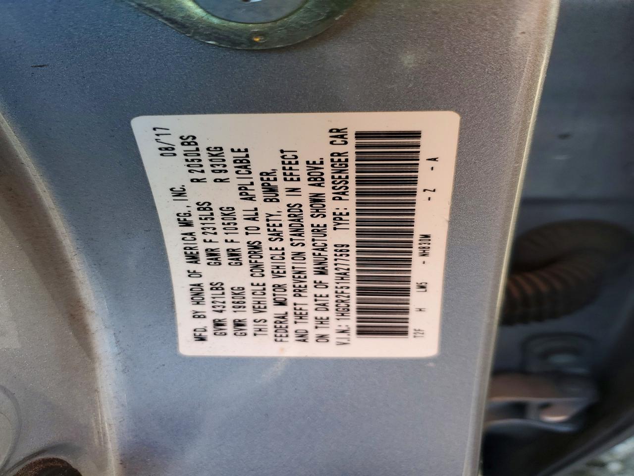 2017 Honda Accord Sport Silver vin: 1HGCR2F51HA277569