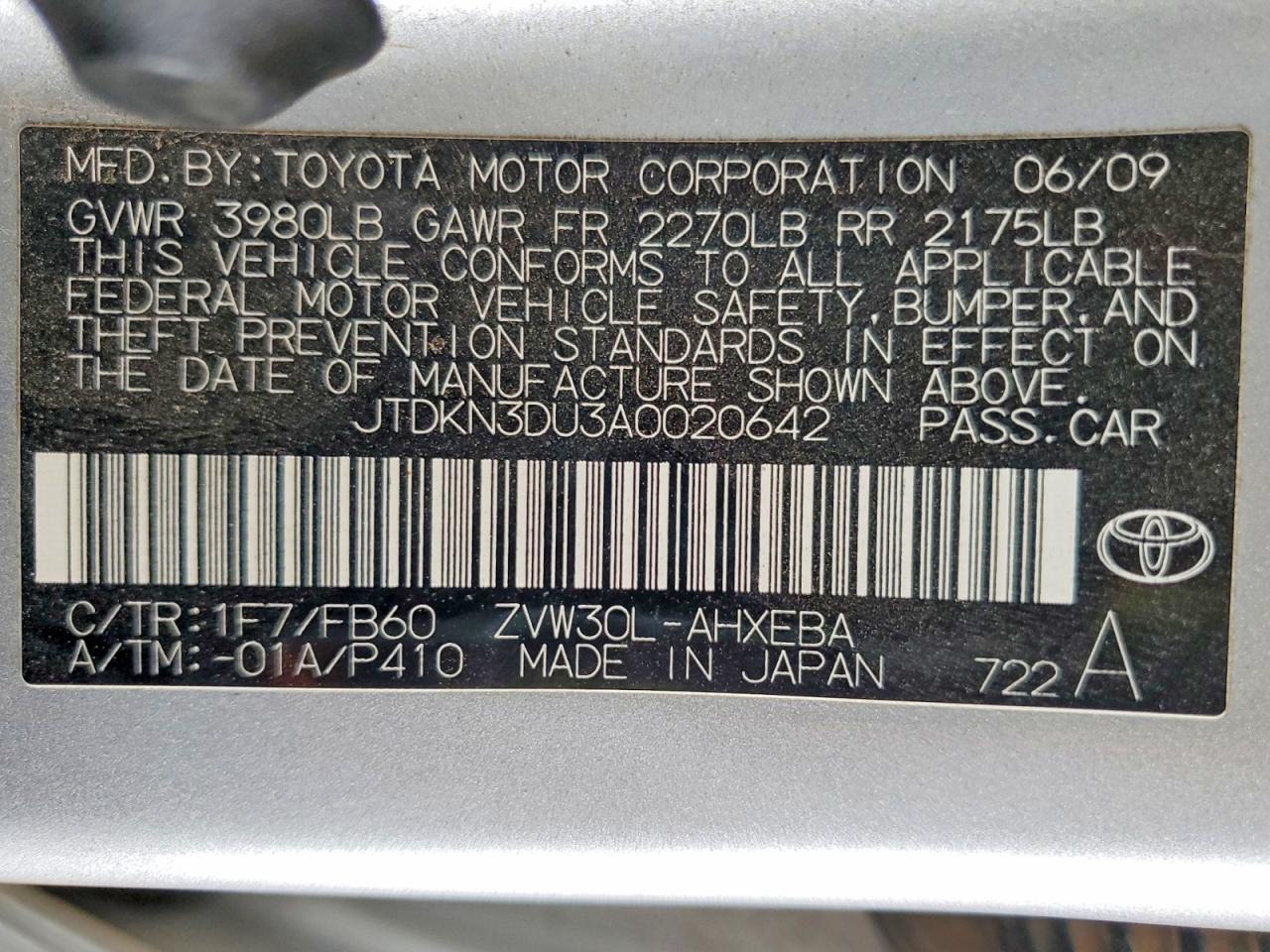 2010 Toyota Prius Ii Silver vin: JTDKN3DU3A0020642
