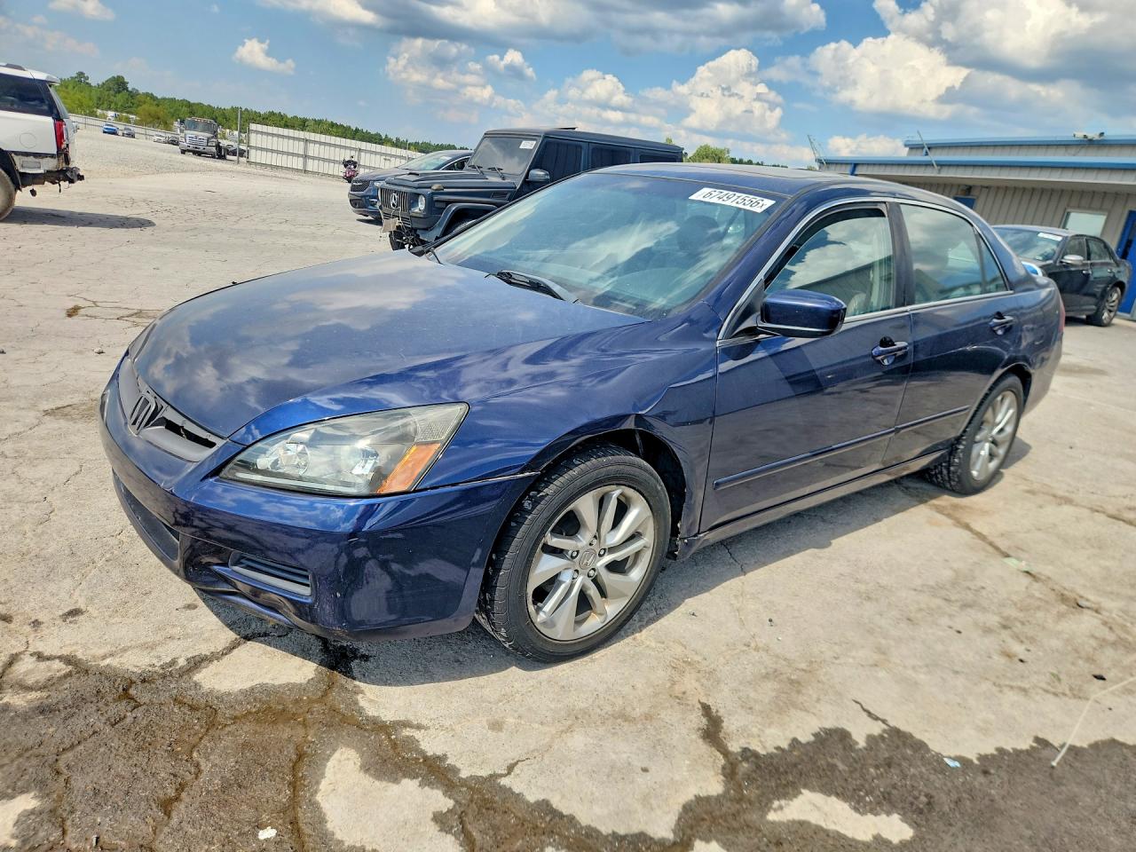 2007 Honda Accord Ex Синий vin: 1HGCM56817A094665