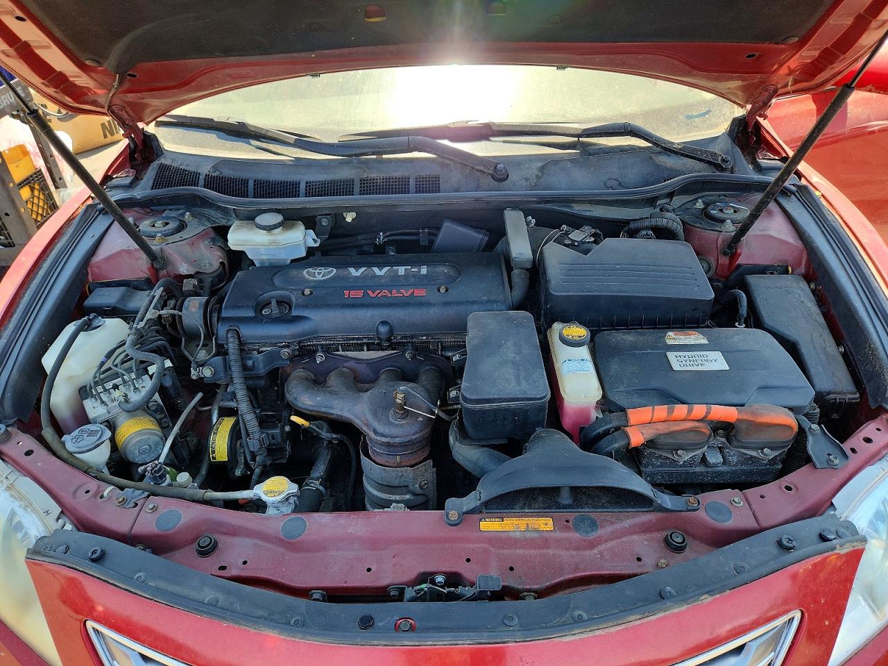 2007 Toyota Camry Hybrid Red vin: JTNBB46K973018486