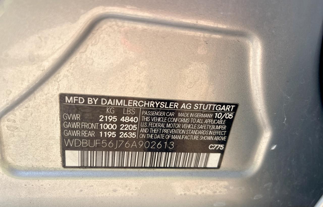 2006 Mercedes-benz E 350 Серебряный vin: WDBUF56J76A902613