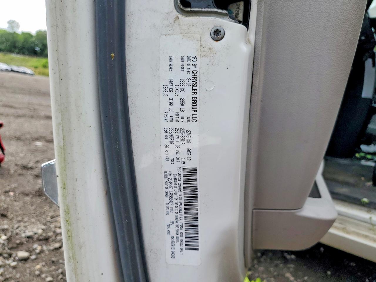 2010 Dodge Grand Caravan Sxt White vin: 2D4RN5D11AR459427