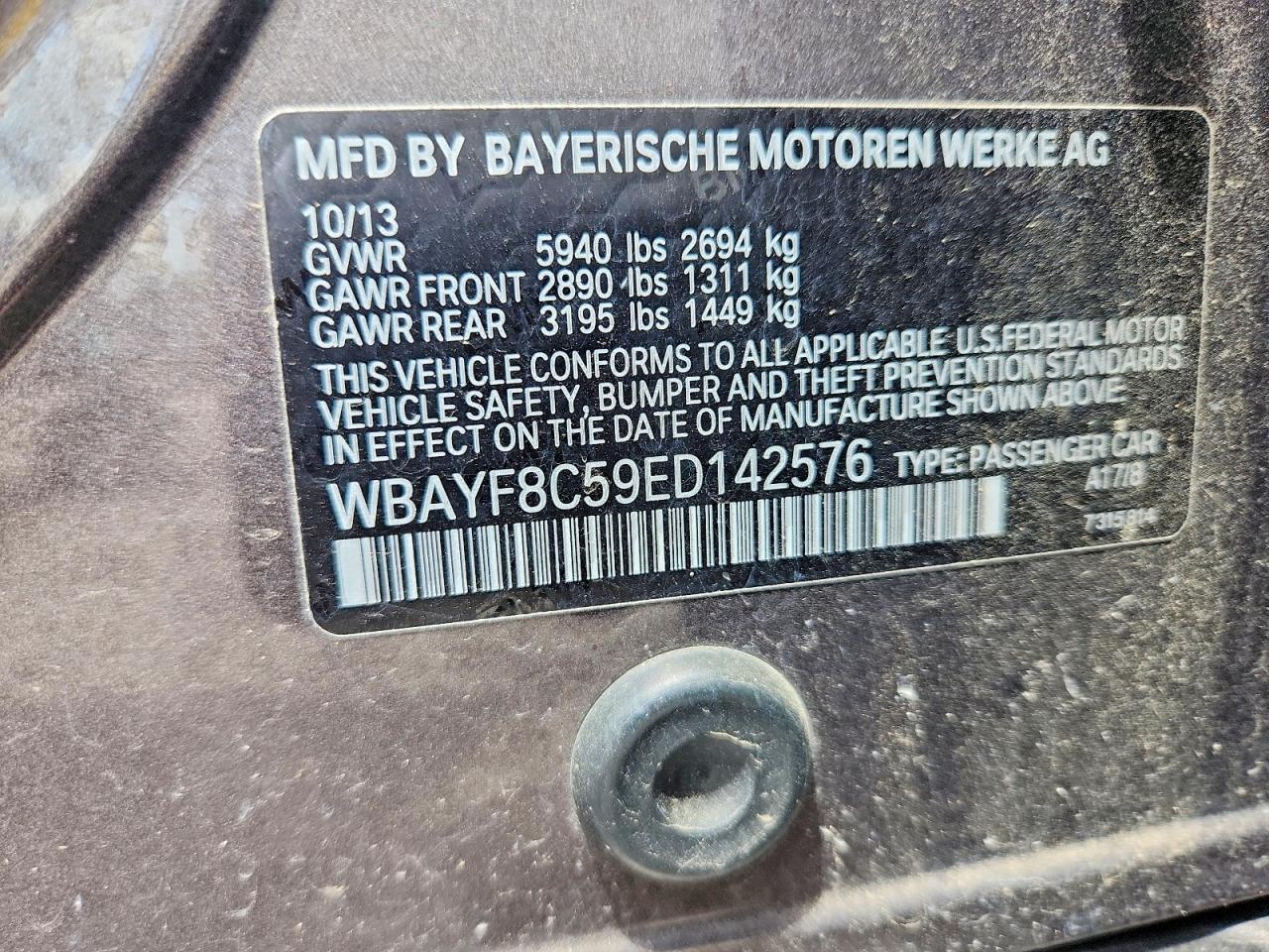 2014 Bmw 750 Lxi Gray vin: WBAYF8C59ED142576