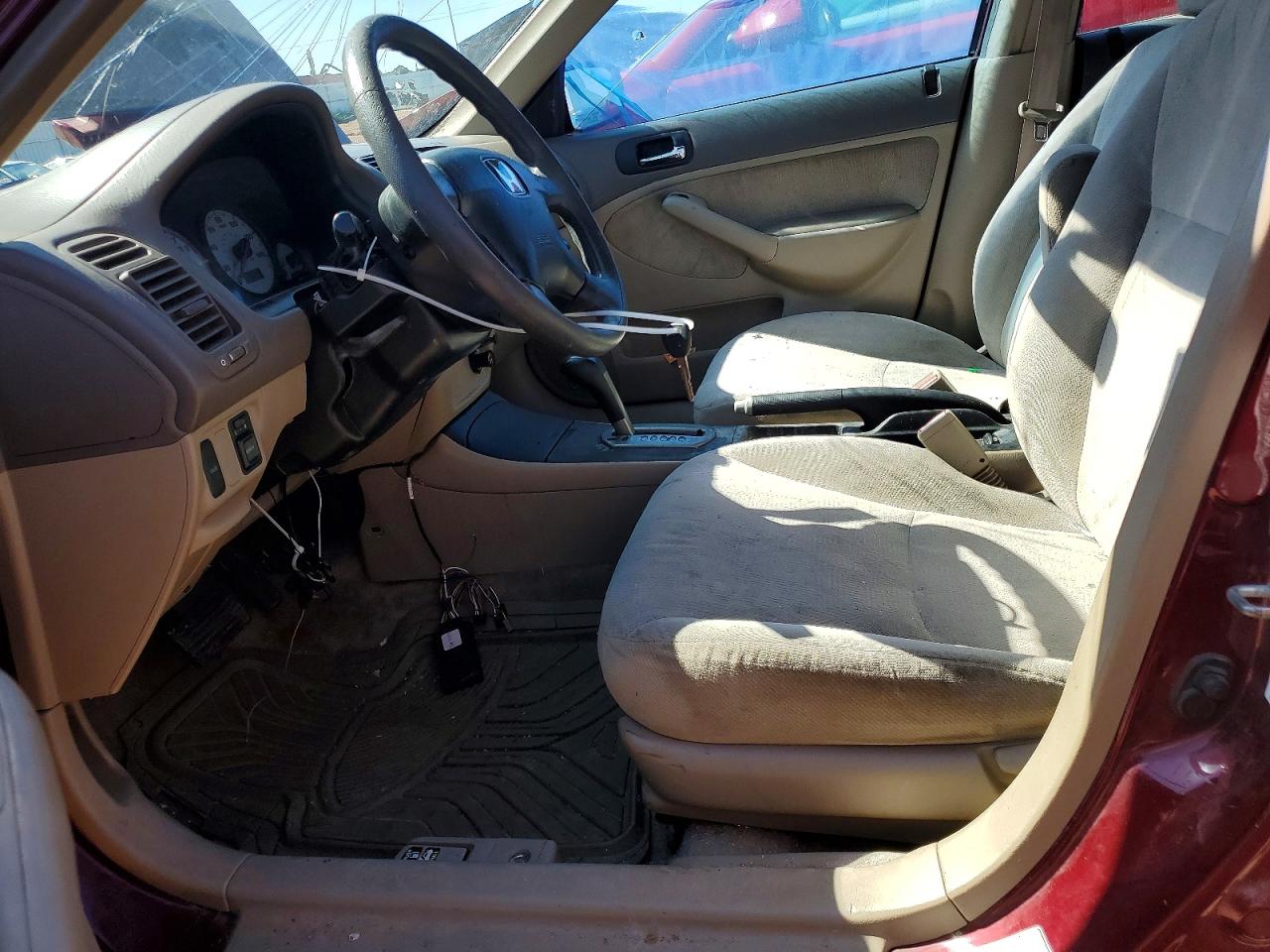 2002 Honda Civic Lx Бордовый vin: 1HGES16502L074806