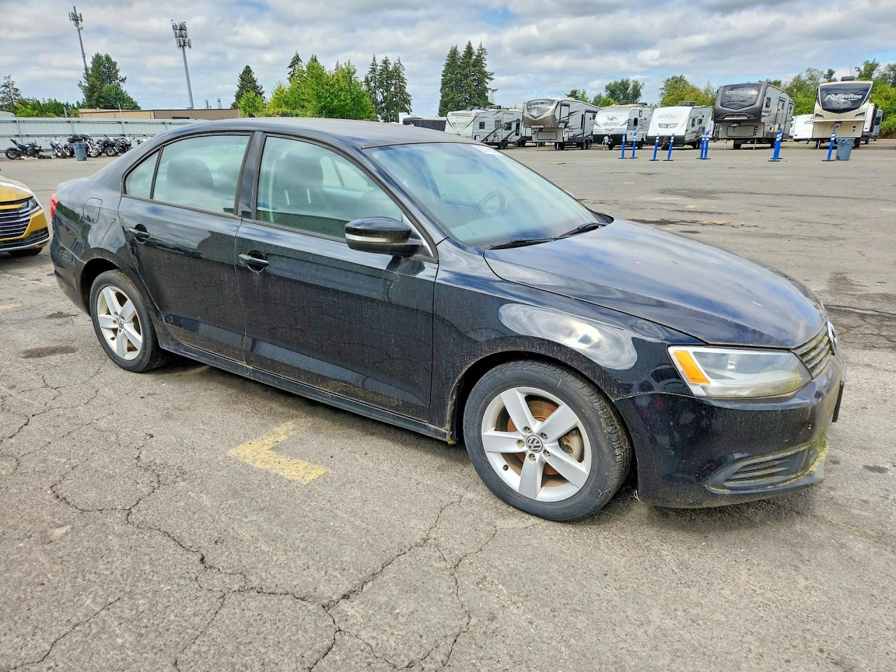 2012 Volkswagen Jetta Tdi Black vin: 3VWLL7AJ0CM364146