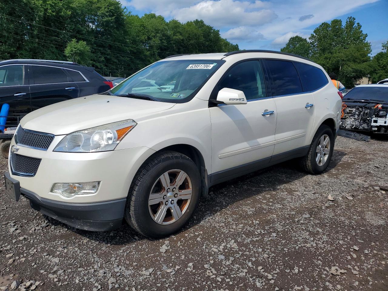 2012 Chevrolet Traverse Lt White vin: 1GNKVJED8CJ189854