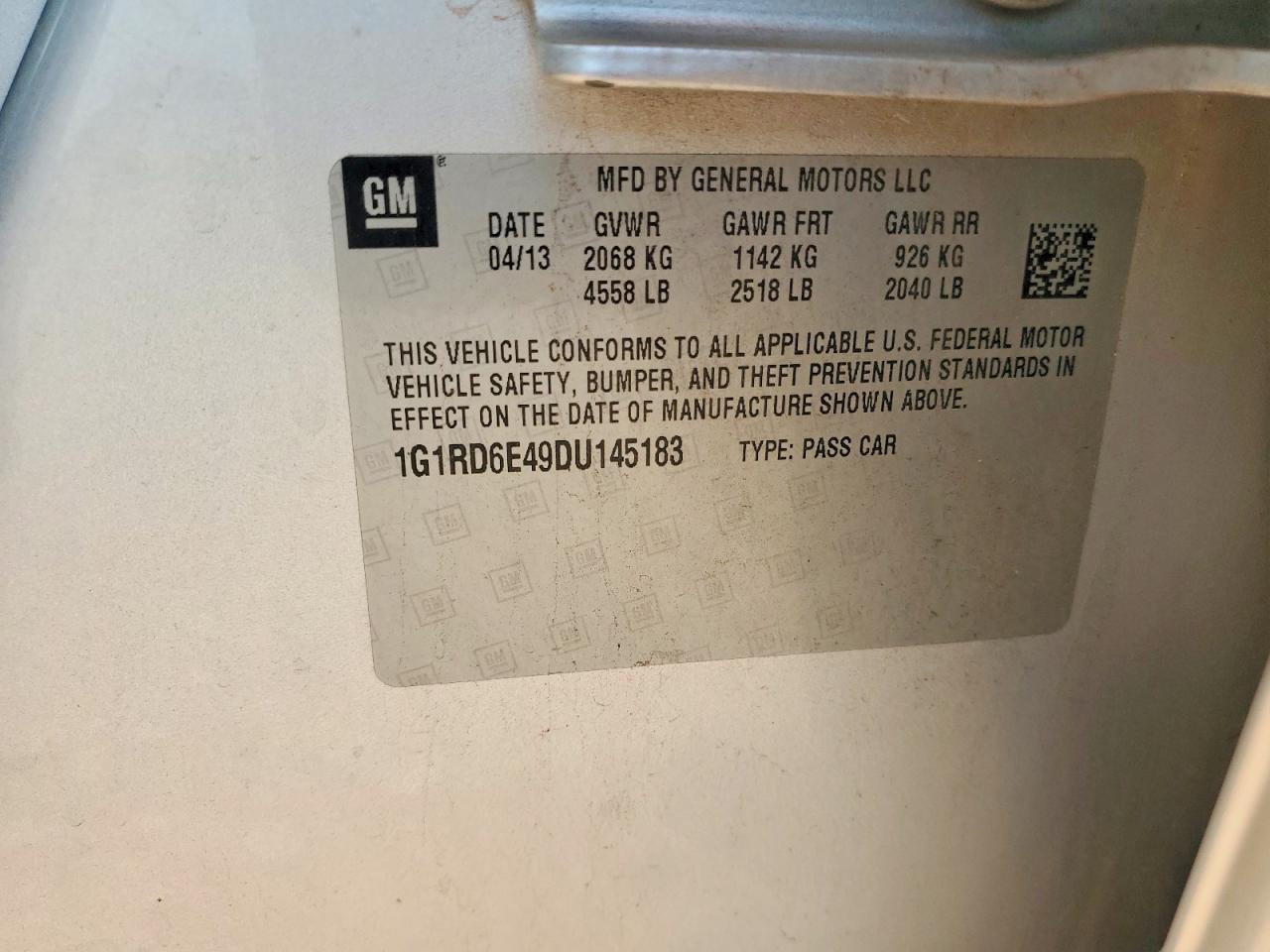 2013 Chevrolet Volt Silver vin: 1G1RD6E49DU145183