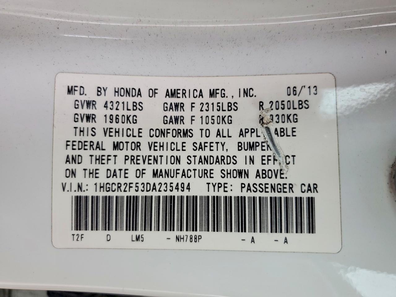 2013 Honda Accord Sport White vin: 1HGCR2F53DA235494
