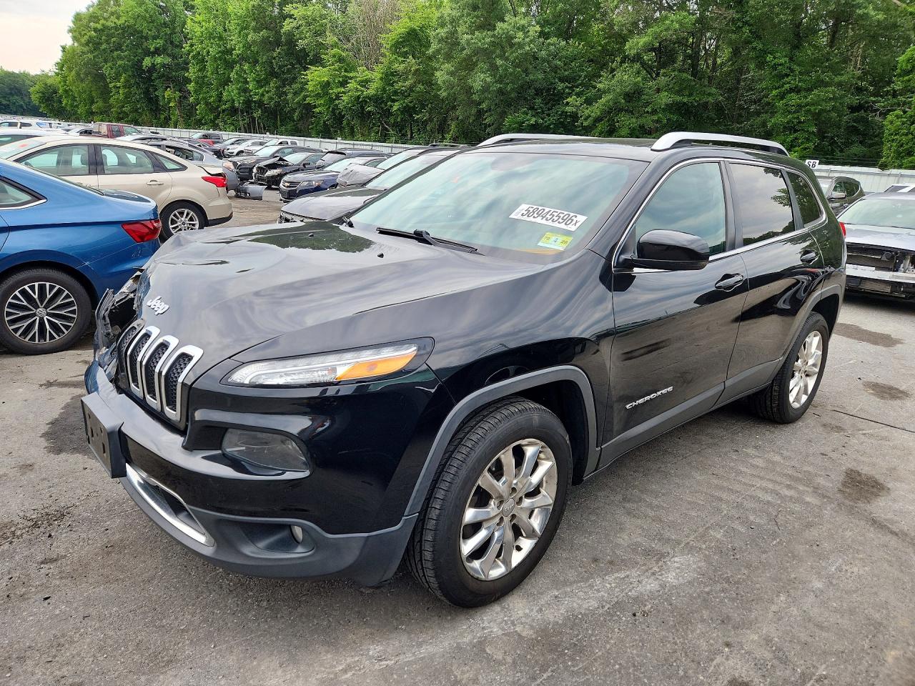2015 Jeep Cherokee Limited Black vin: 1C4PJMDB8FW704094